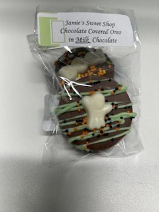 Ghost Chocolate covered Sandwich cookie