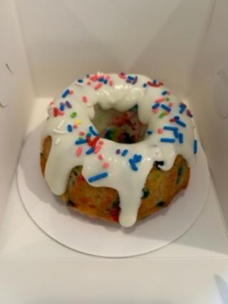 Confetti Bundt cake 6 inch with sugar Glaze