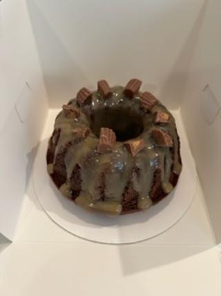 Peanut Butter Chocolate Bundt Cake with Peanut Butter Ganache