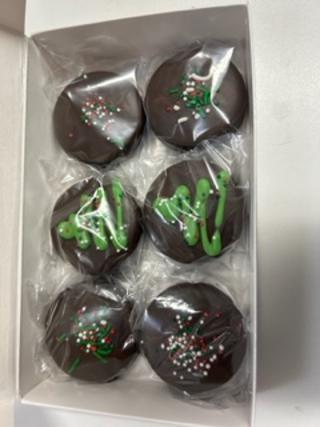 Holiday 6 pc box Chocolate covered sandwich cookies