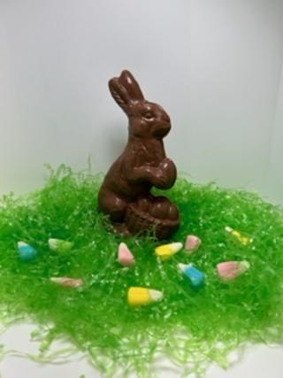 Hollow Bunny with egg and basket