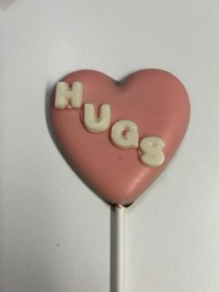 Large Heart Lollipops With Sentiments on Each
