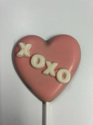Large Heart Lollipops With Sentiments on Each