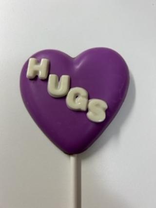 Large Heart Lollipops With Sentiments on Each