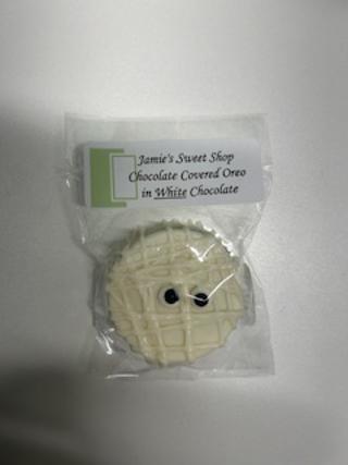 Mummy Chocolate Covered Sandwich Cookies