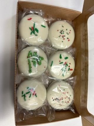 Holiday 6 pc box Chocolate covered sandwich cookies