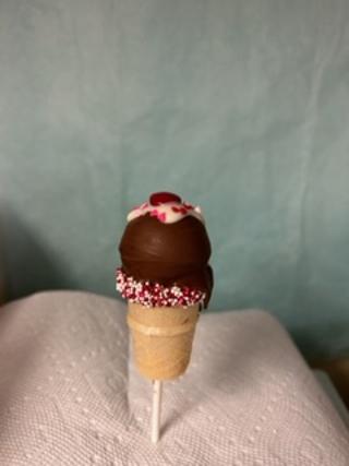 Ice cream cone cake pop